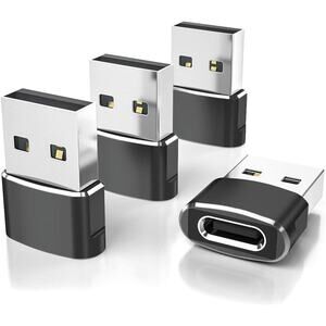 USB to USB C Adapter 4Pack USBC Female to A Male Type C Converter